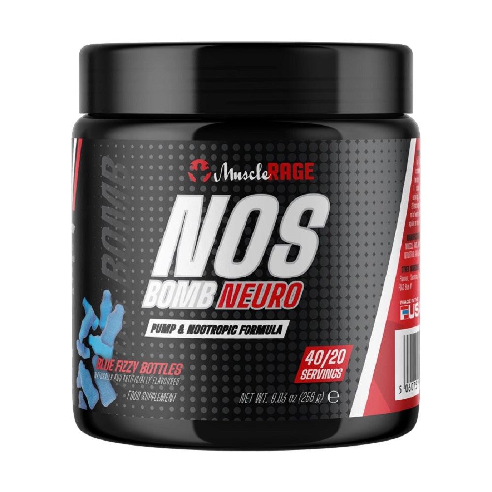 Muscle Rage Nos Bomb Neuro - Blue Fizzy Bottles (40 Servings)