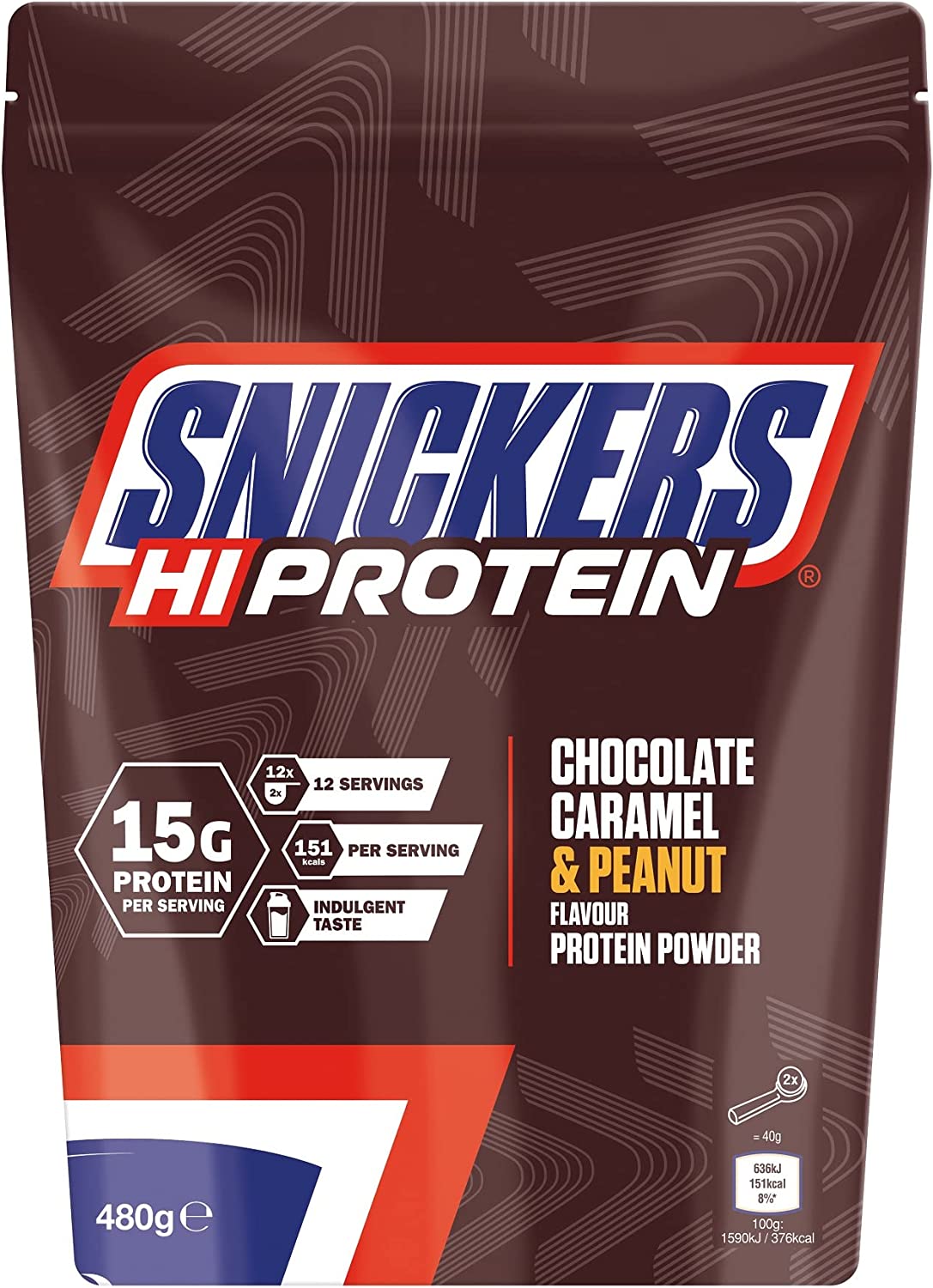 Mars Snickers Hi Protein Powder - Chocolate Caramel Peanut (480g)