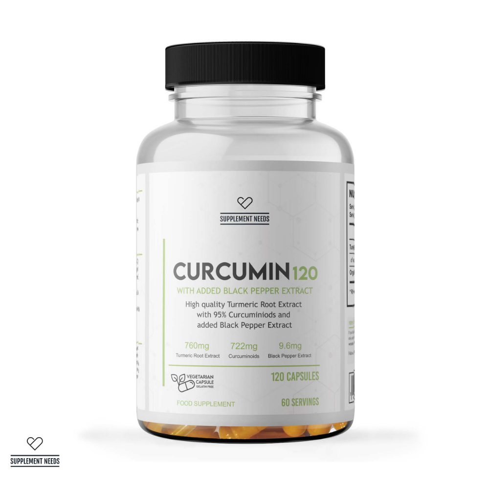 Supplement Needs Curcumin with Black Pepper Extract - Unflavoured (120 Capsules)