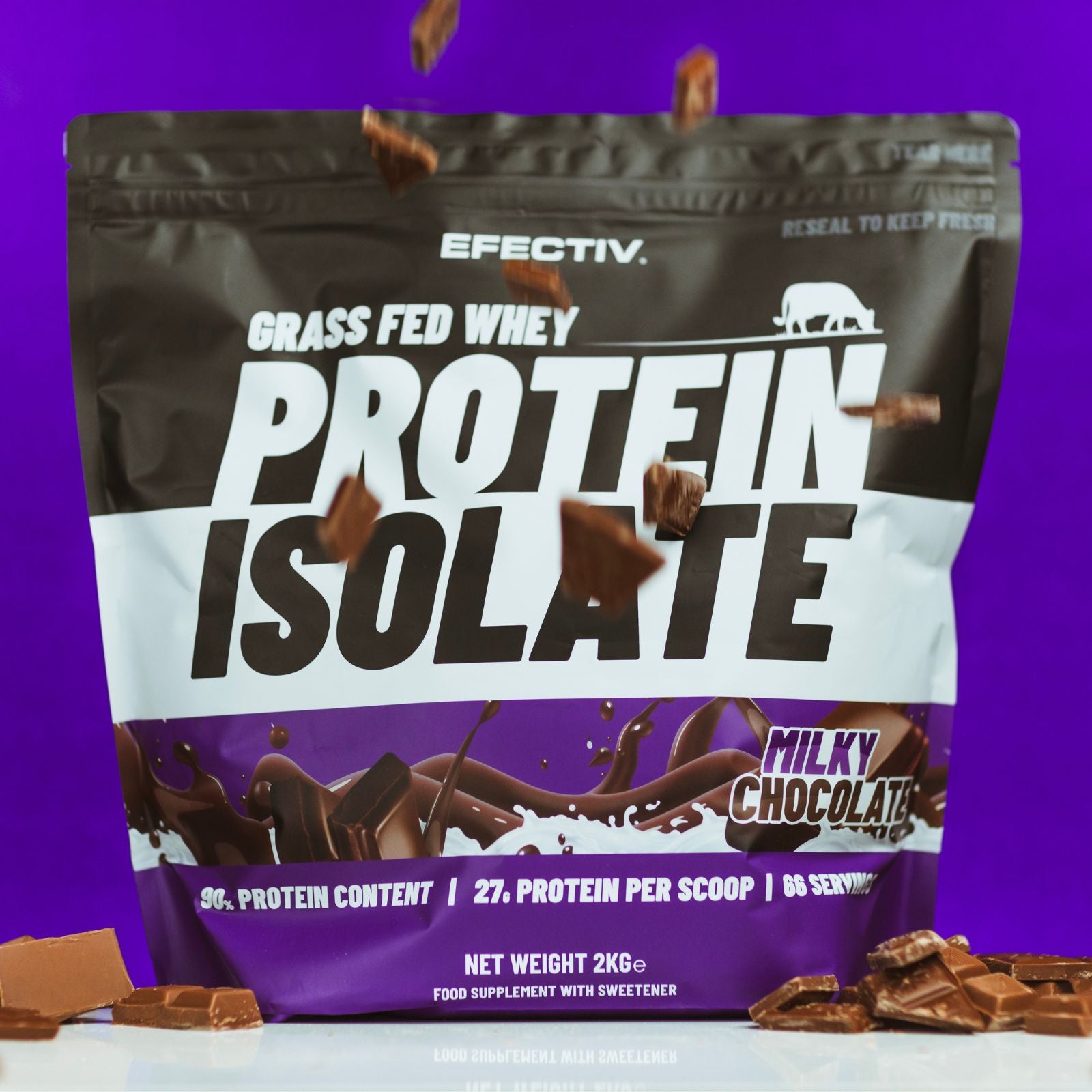 Effectiv Grass Fed Whey Protein Isolate - Milky Chocolate (2kg)