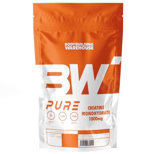 BodyBuilding Warehouse Pure Creatine Monohydrate Tablets (1000mg) - Unflavoured (240 Tablets)