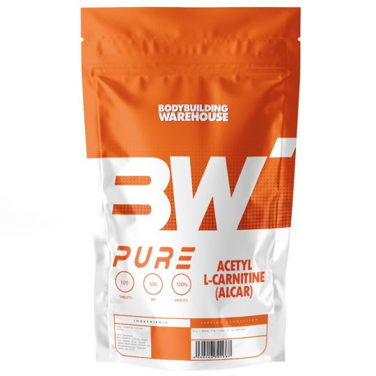 BodyBuilding Warehouse Pure Acetyl L-Carnitine (ALCAR) 500mg Tablet - Unflavoured (120 Tablets)