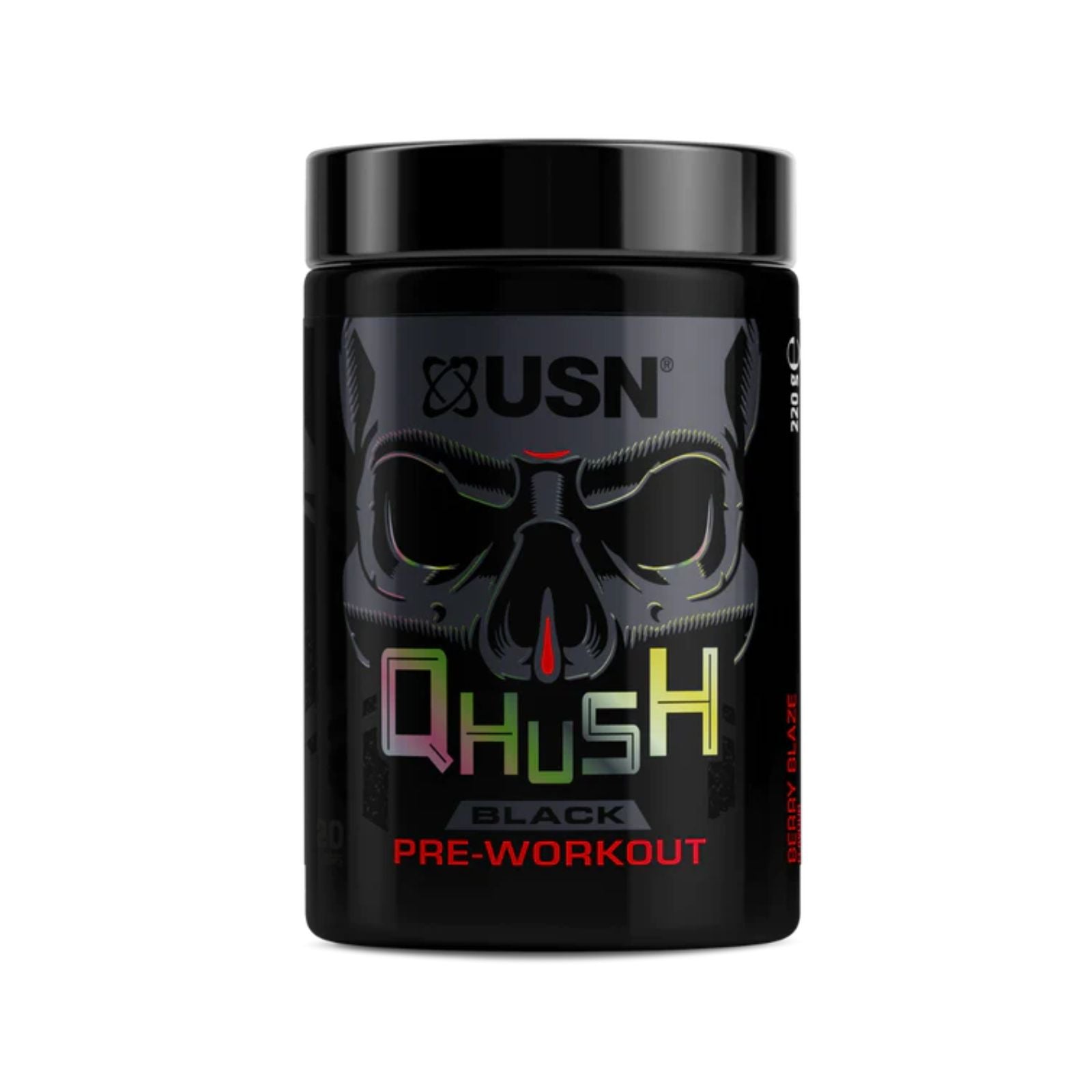 USN QHUSH Black Pre Workout - Berry Blaze (20 Servings)