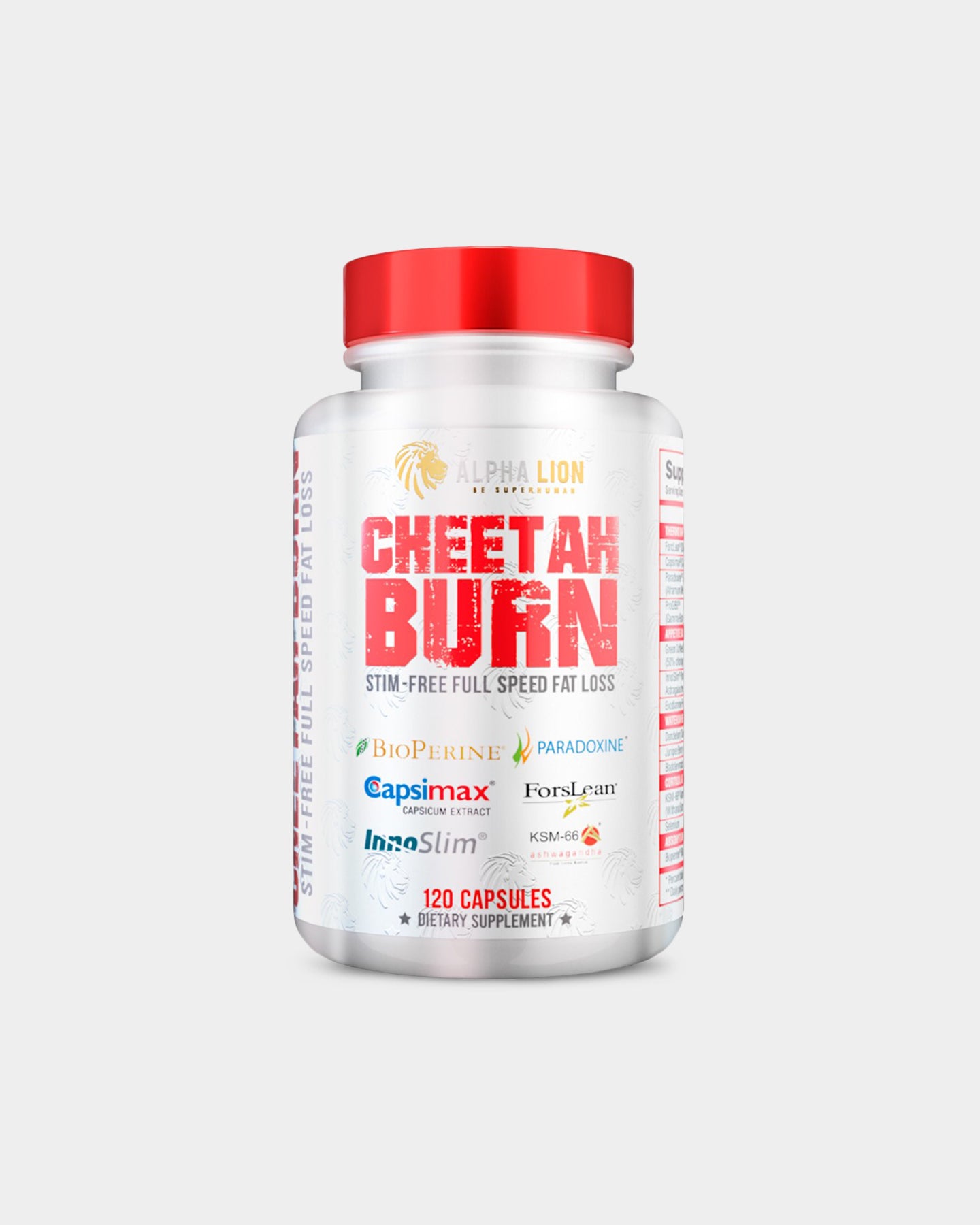 Alpha Lion Cheetah Burn Stim-Free Fat Burner - Unflavoured (120 Capsules)