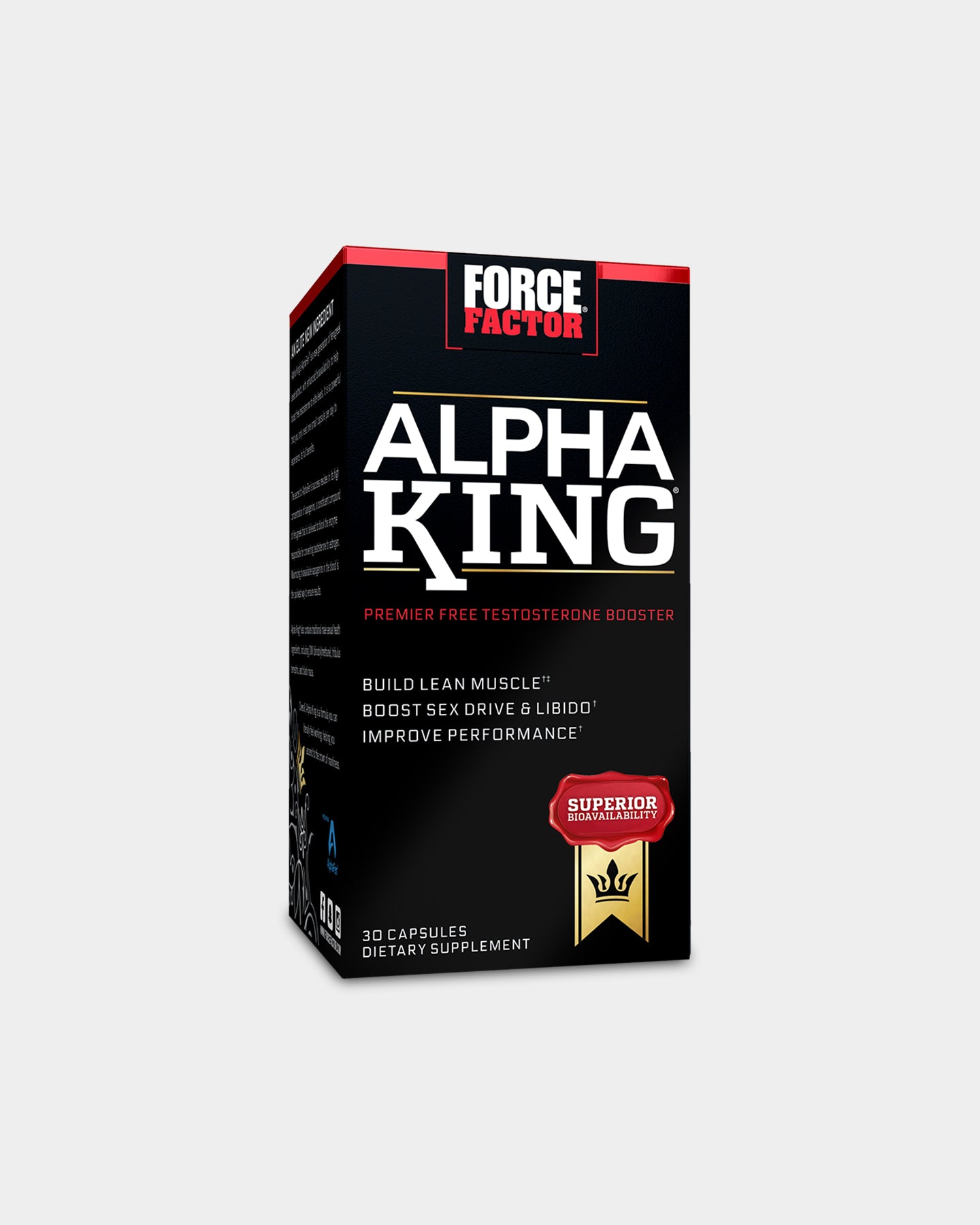 Force Factor Alpha King Testosterone Booster - Unflavoured (30 Capsules)