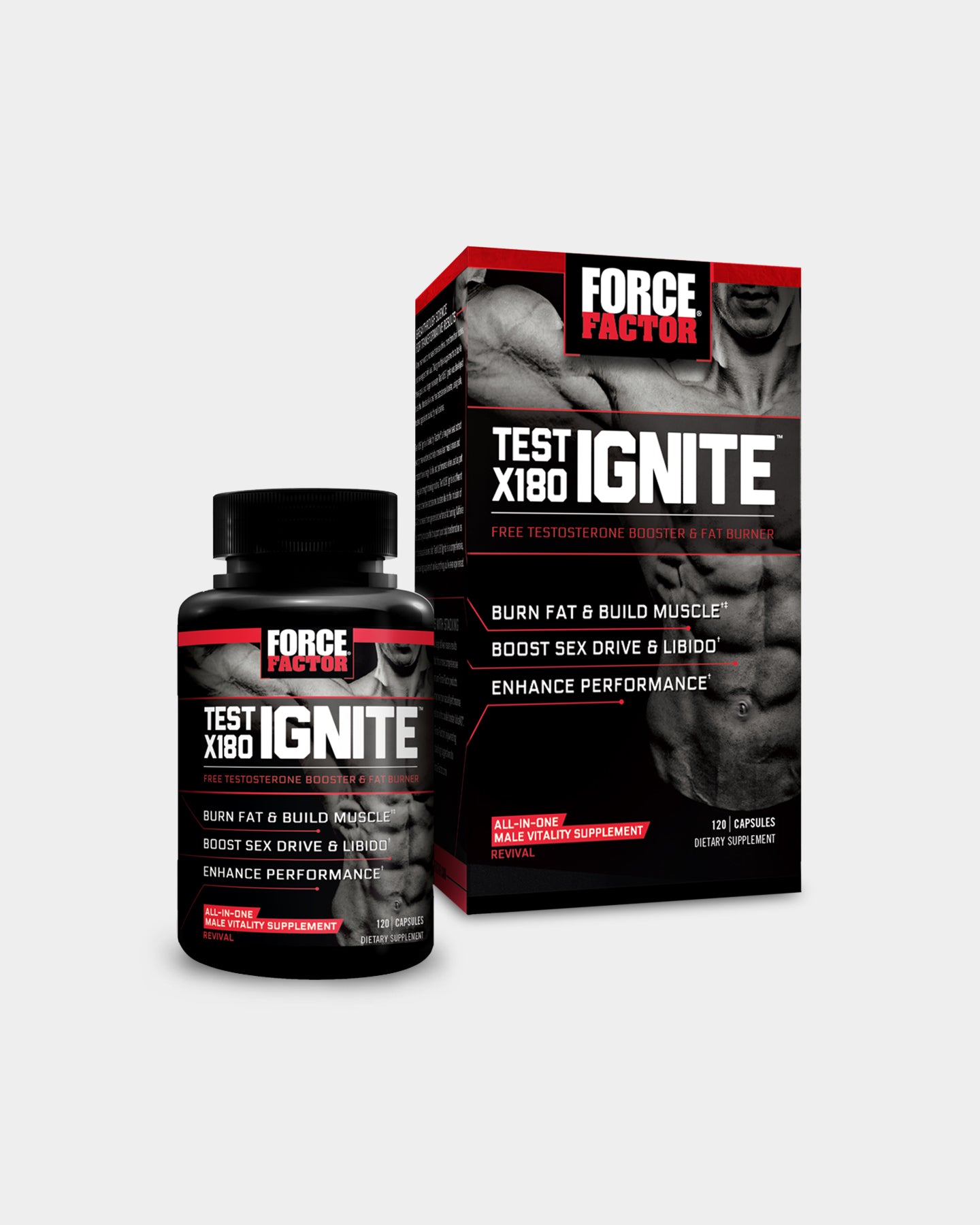 Force Factor Test X180 Ignite - Unflavoured (120 Capsules)