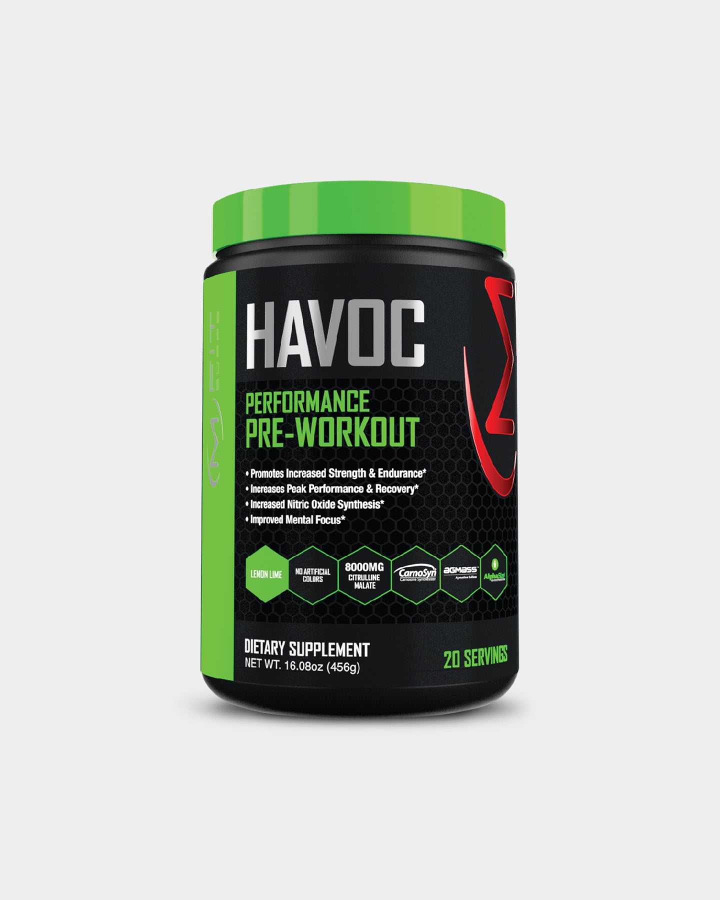 MFIT Supps Havoc Pre-Workout - Lemon Lime (20 Servings)