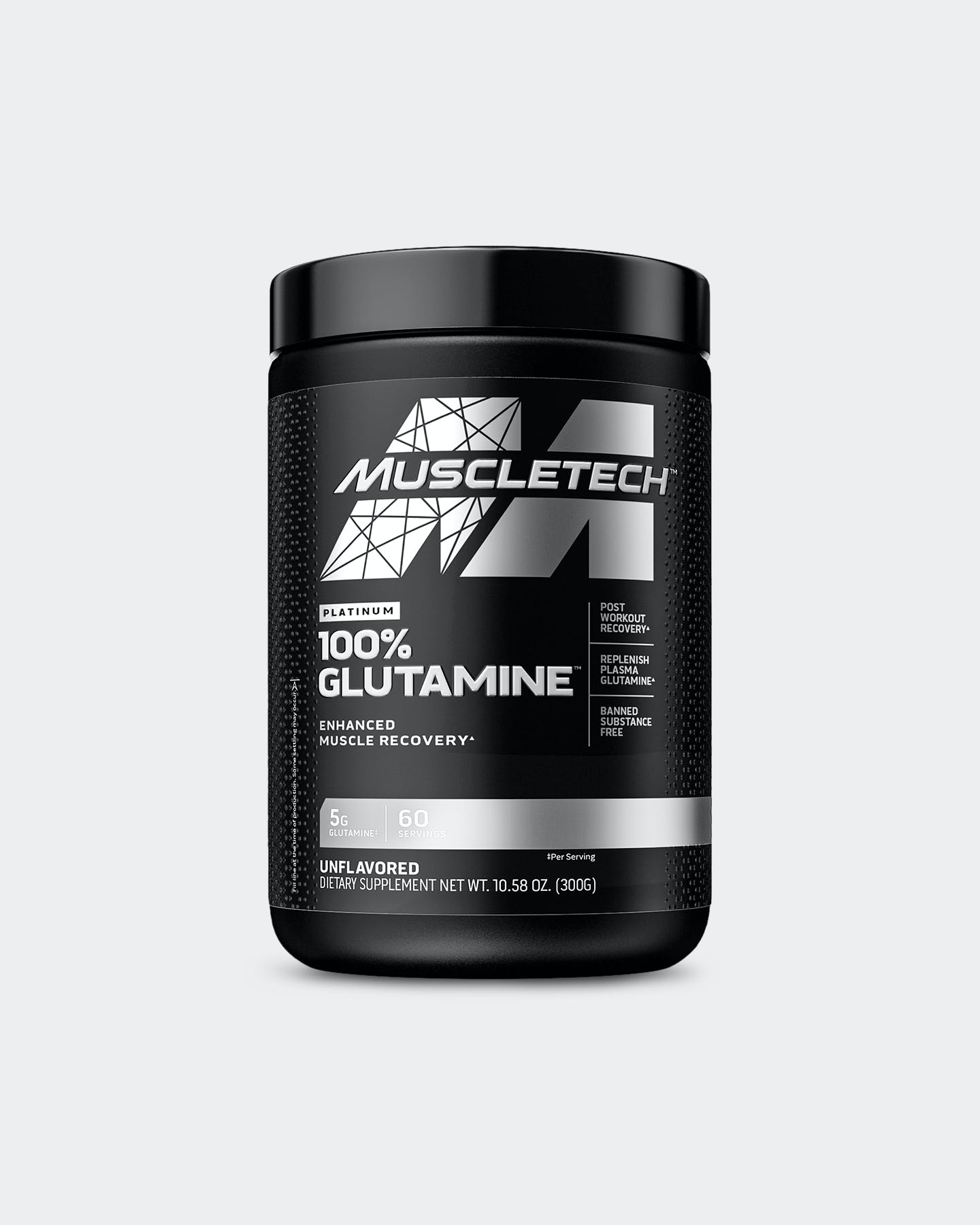 MuscleTech Platinum 100% Glutamine - Unflavoured (300g)