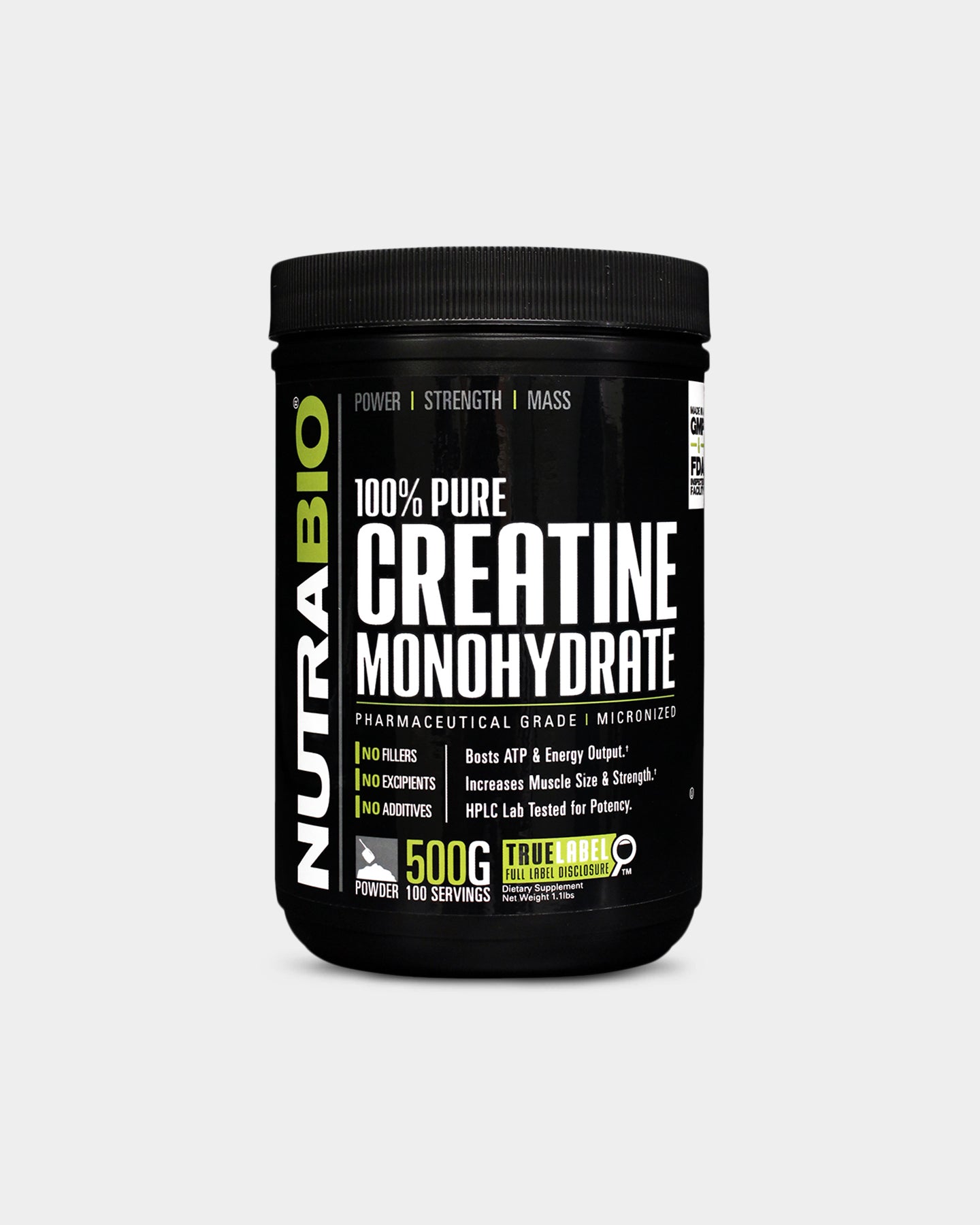 NutraBio 100% Pure Creatine Monohydrate - Unflavored (150g)