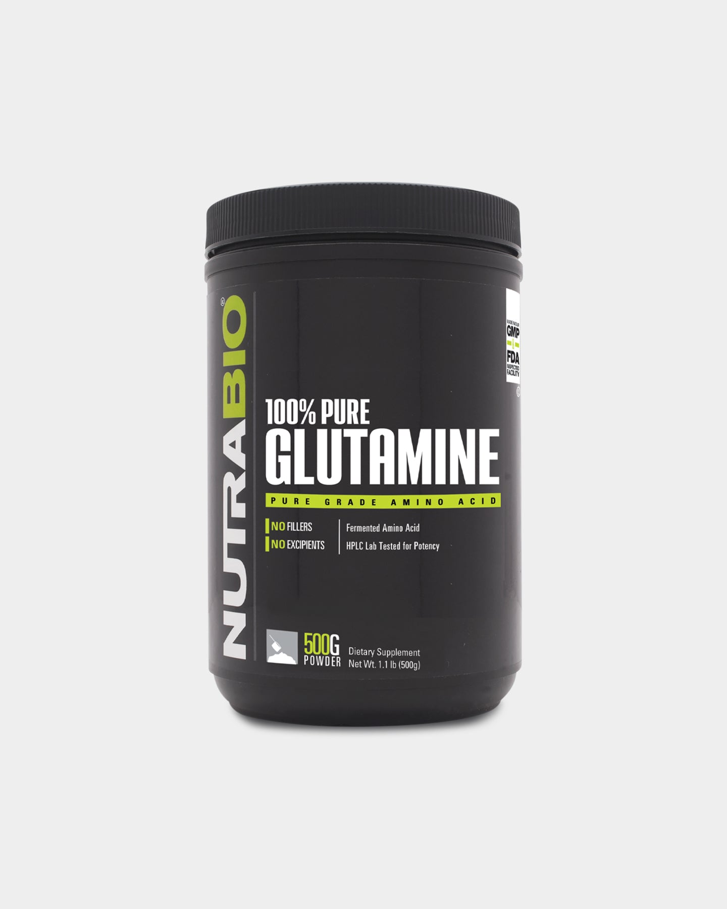 NutraBio 100% Pure Glutamine - Unflavoured (500g)