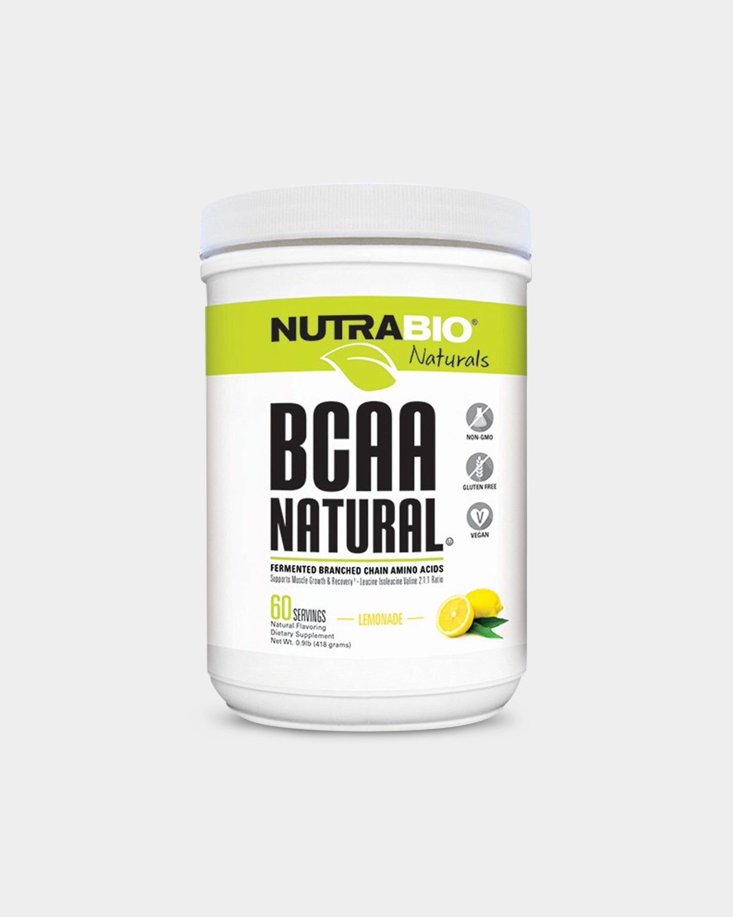 NutraBio BCAA Natural - Unflavoured (60 Servings)