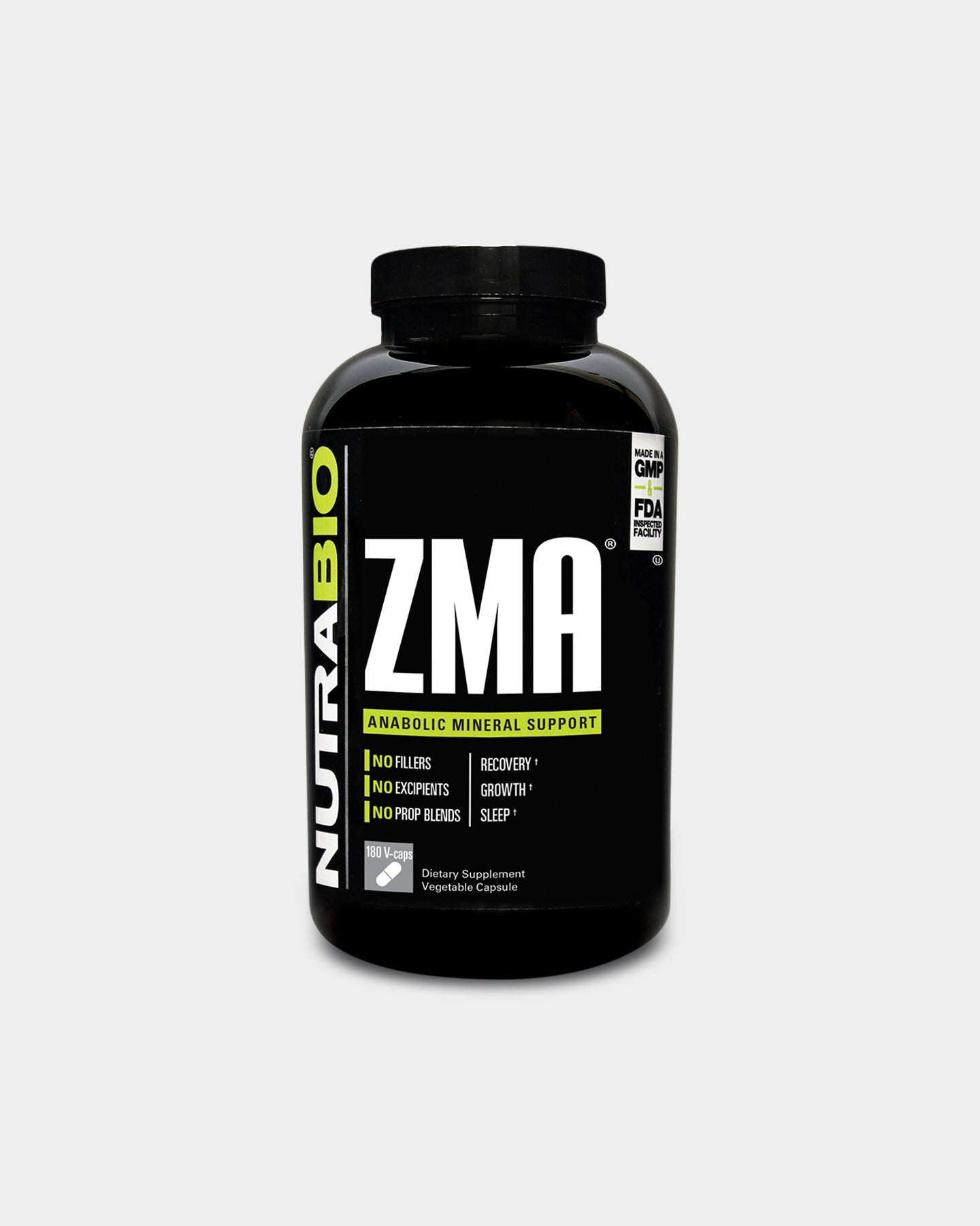 NutraBio ZMA - Unflavoured (180 VCaps)