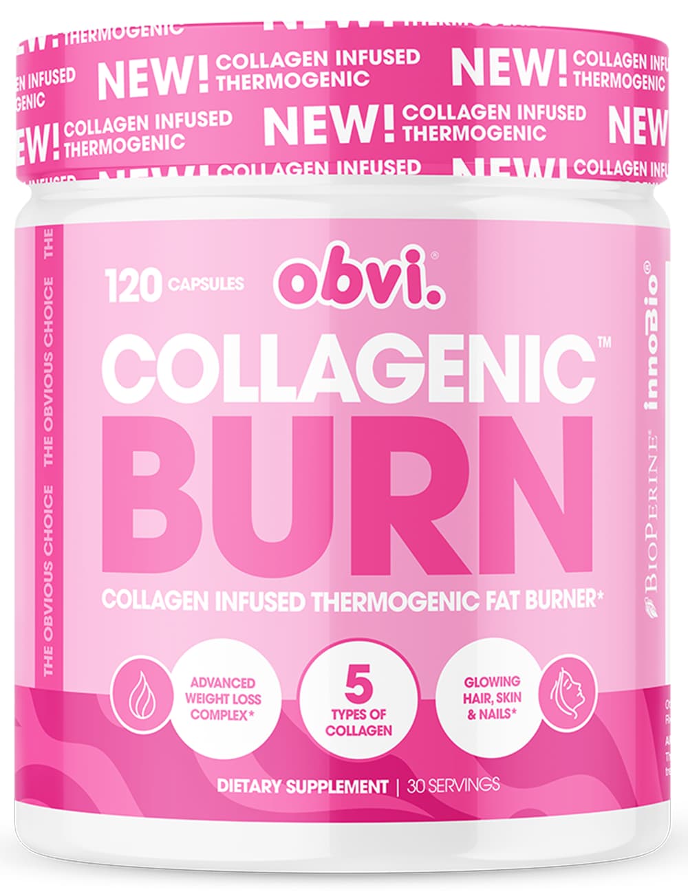 Obvi Collagenic Burn - Collagen Infused Thermogenic Fat Burner - Unflavoured (30 Servings)