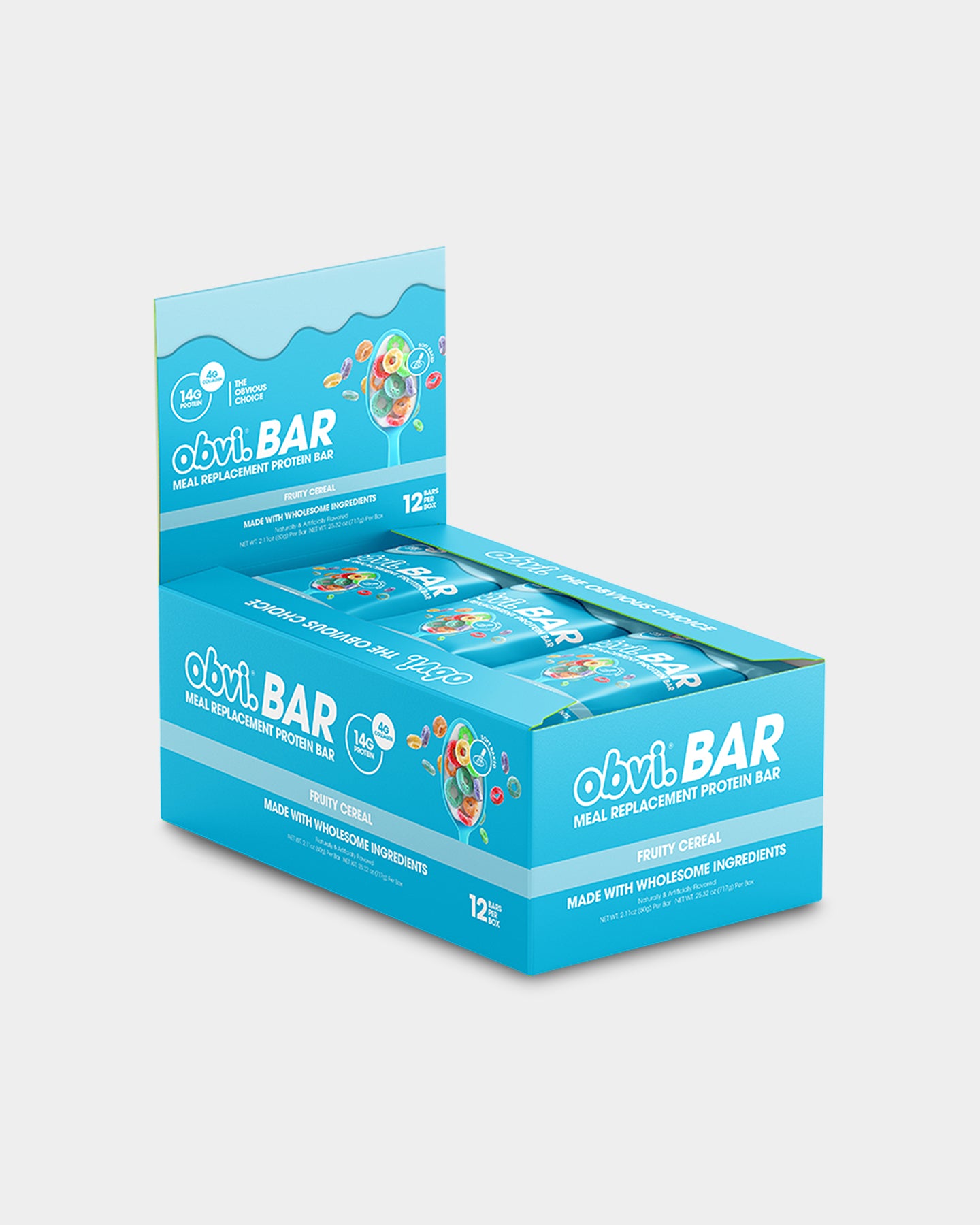 Obvi Meal Replacement Protein Bar - Birthday Cupcakes (12 Bars)