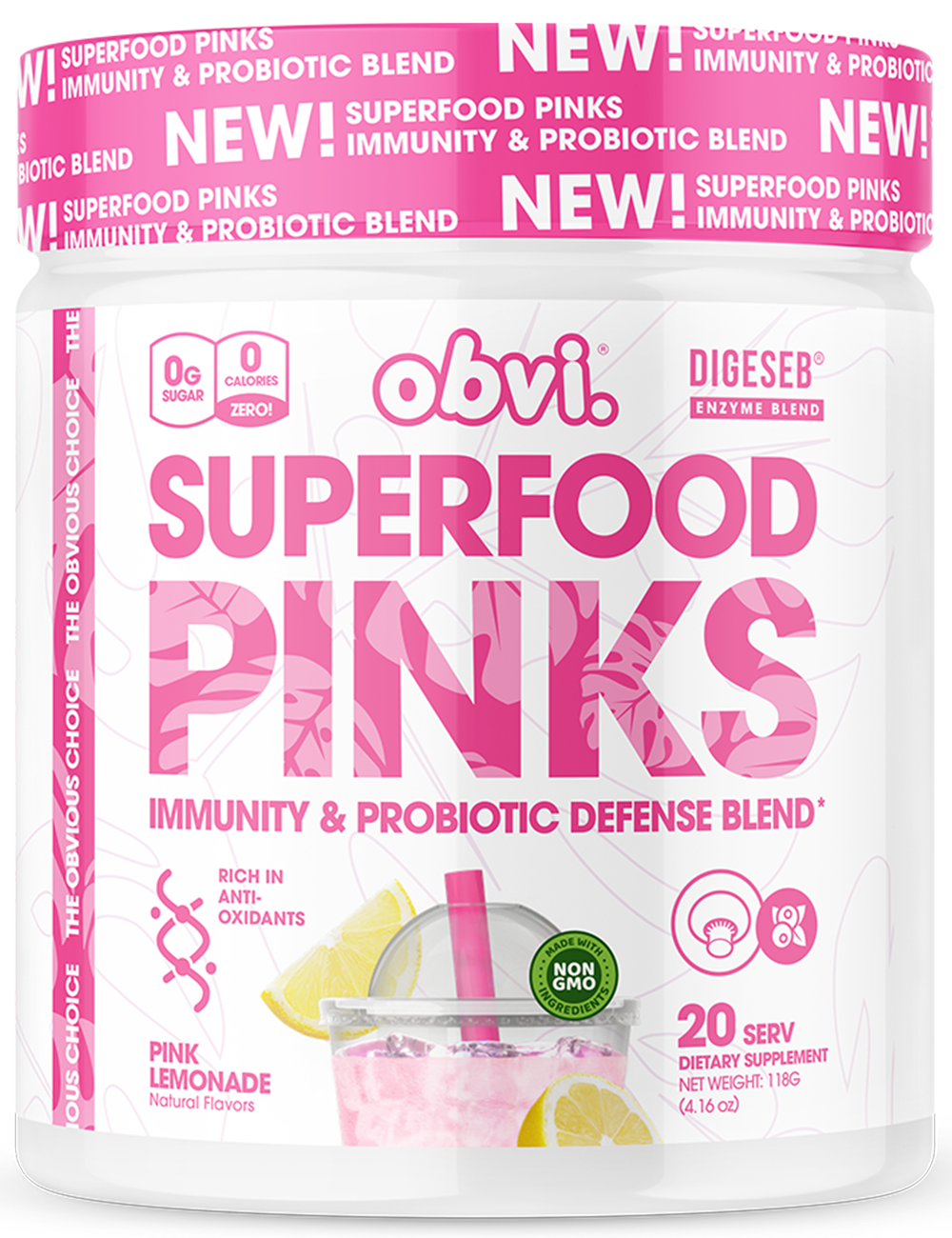 Obvi Superfood Pinks - Mango Iced Tea (20 Servings)