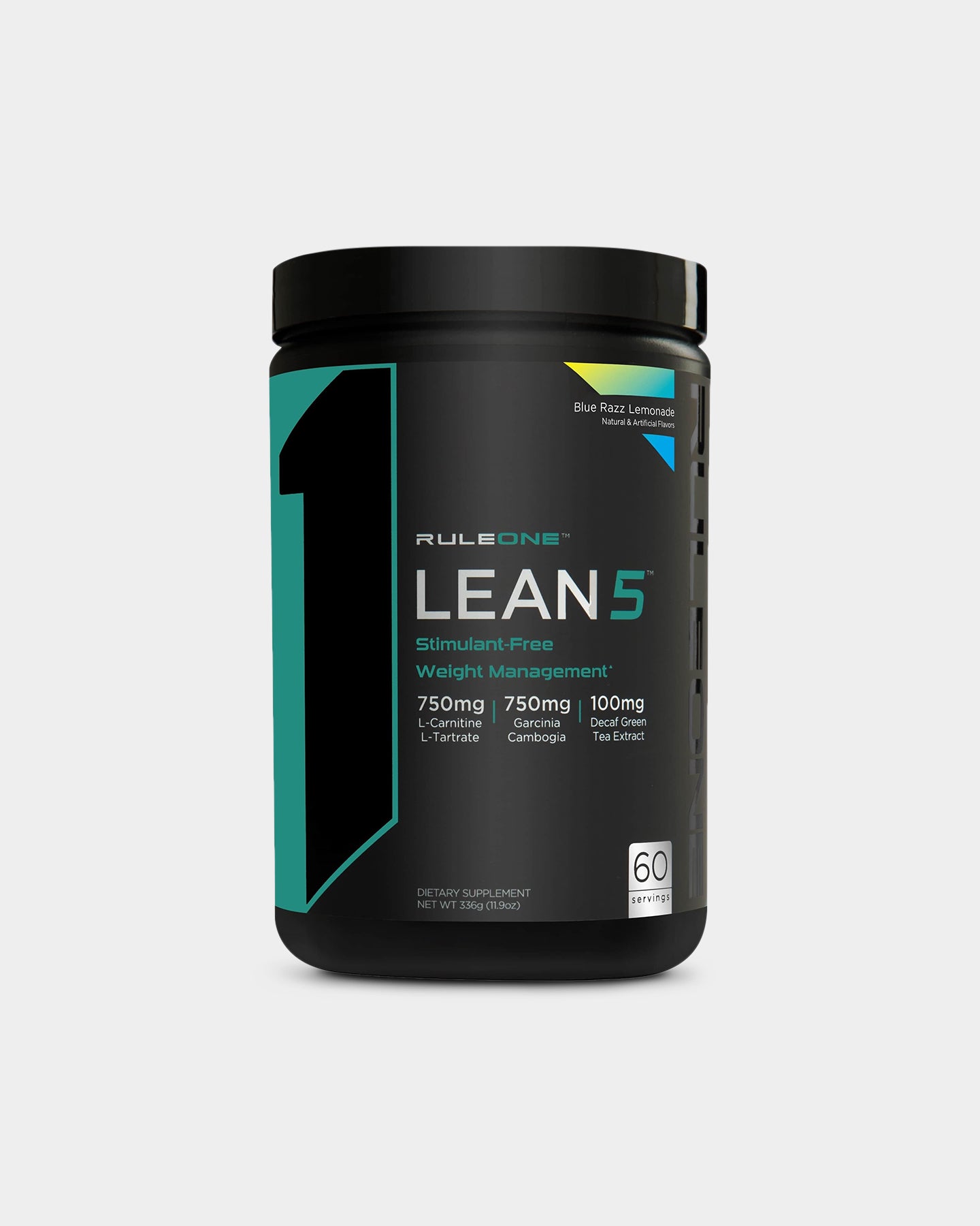 Rule One R1 Lean5 Stim-Free Fat Burner - Blue Raz Lemonade (60 Servings)