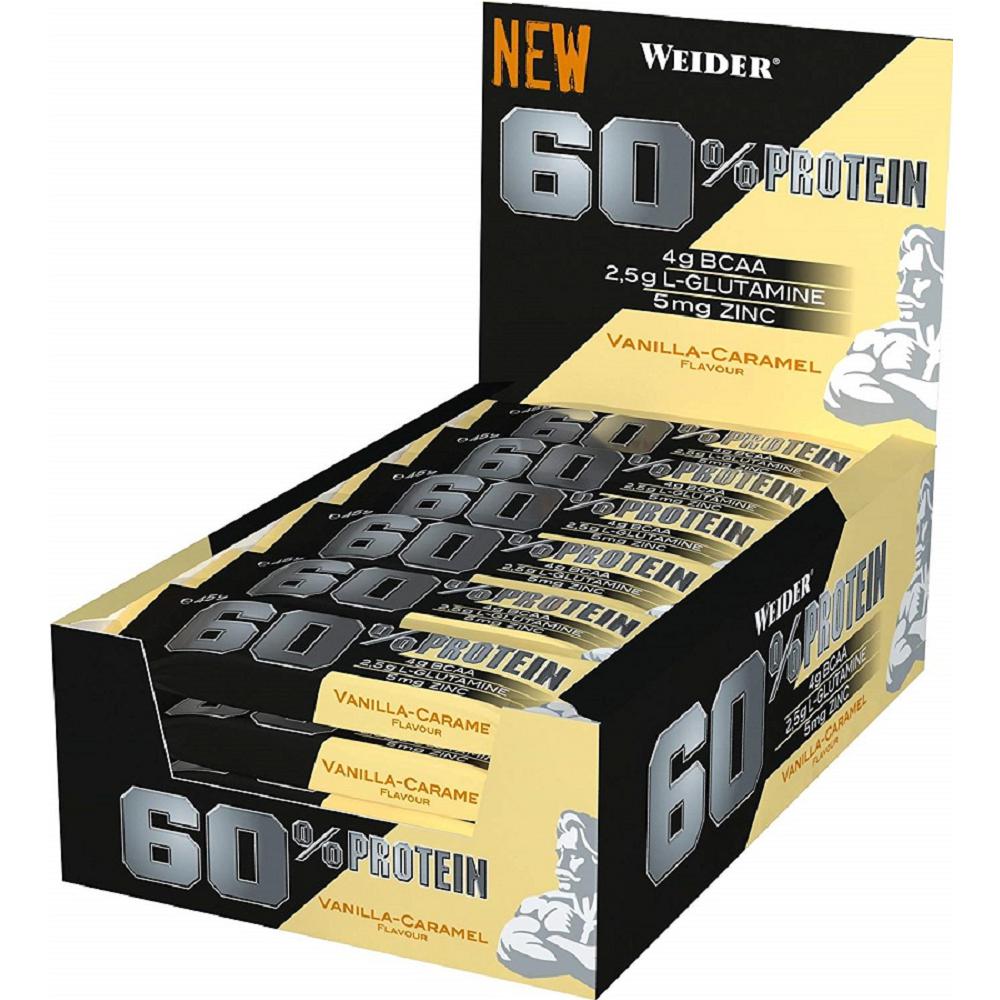 Weider Nutrition 60% Protein Bar - Salted Peanut Caramel (24 Bars)