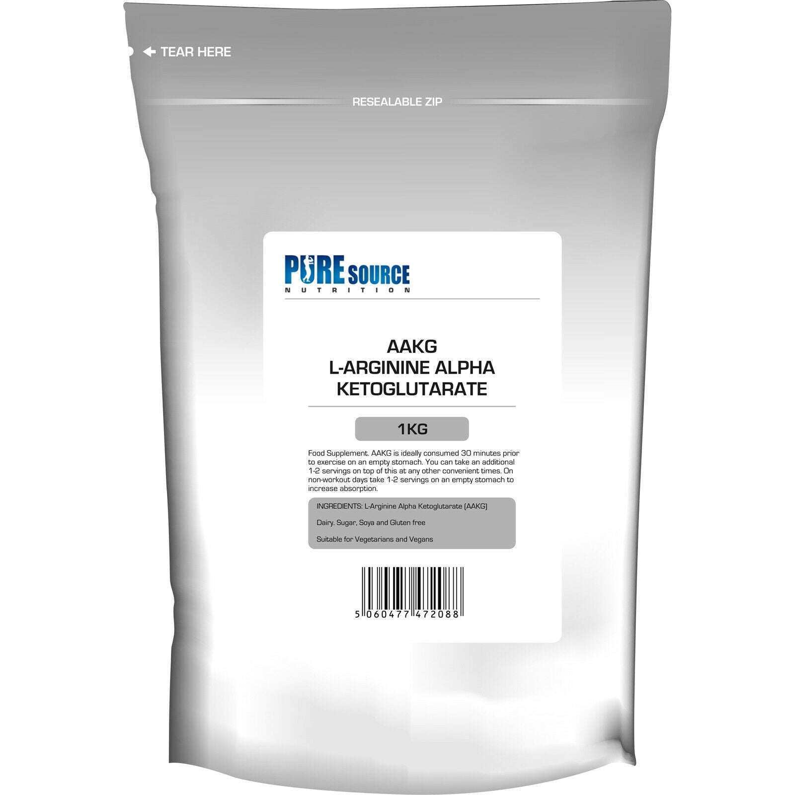 Pure Source Nutrition AAKG Powder - White Label - Unflavoured (1kg)