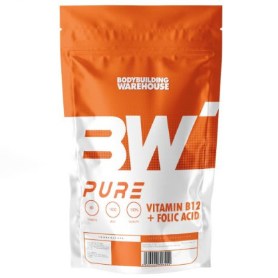 BodyBuilding Warehouse Pure Vitamin B12 plus Folic Acid Tablets (1000mcg)